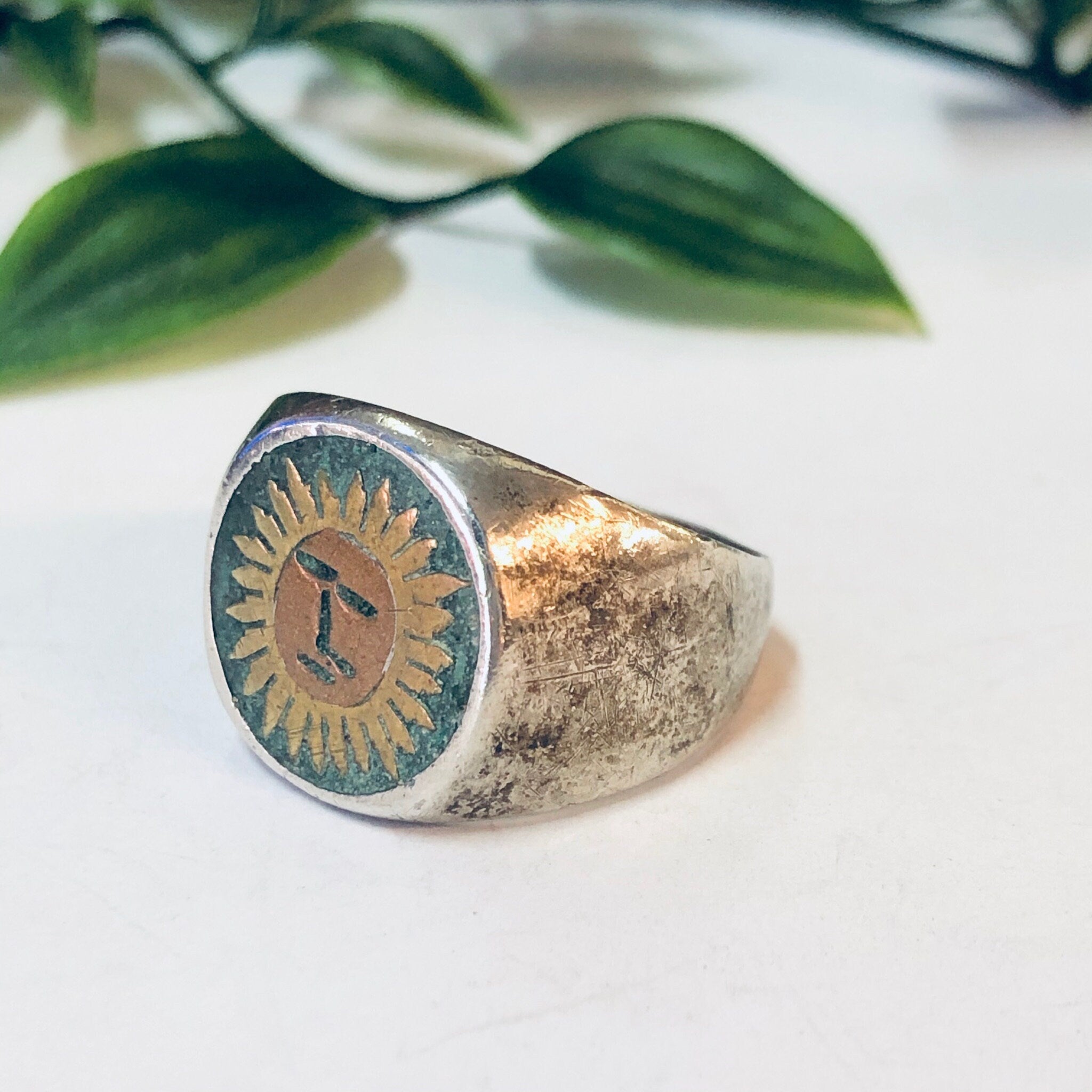 Vintage Ring, Silver Ring, Sun Ring, Sun Face Ring, Sun Jewelry, Vintage Jewelry, Unique Ring, Large Ring, Statement Jewelry, 925 Ring, Sun