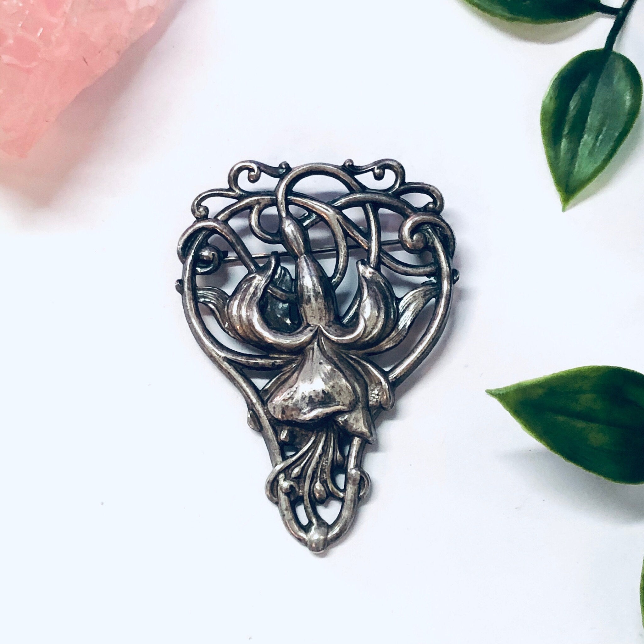 Vintage Brooch, Silver Brooch, Flower Brooch, Floral Jewelry, Vintage Jewelry, Large Brooch, Vintage Pin, Unique Jewelry, Sterling Brooch