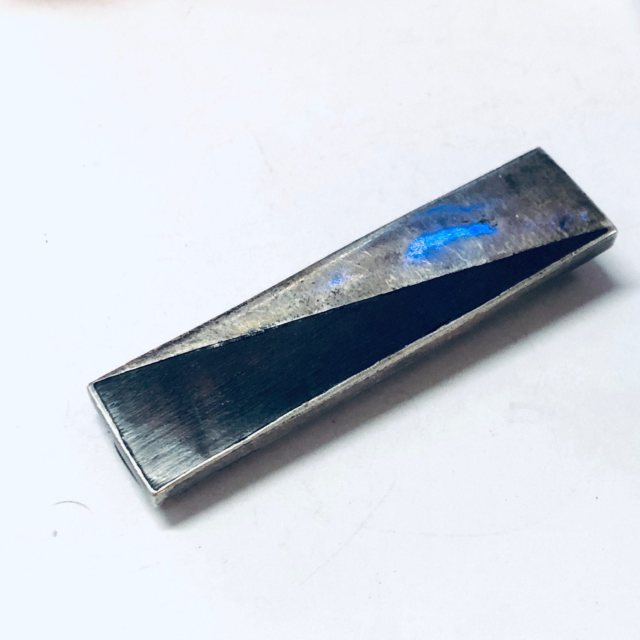 Vintage Money Clip, Silver money Clip, Wooden Money Clip, Inlay Wood, Money Holder, Money Clip, Vintage Clip, Sterling Silver Clip, 925