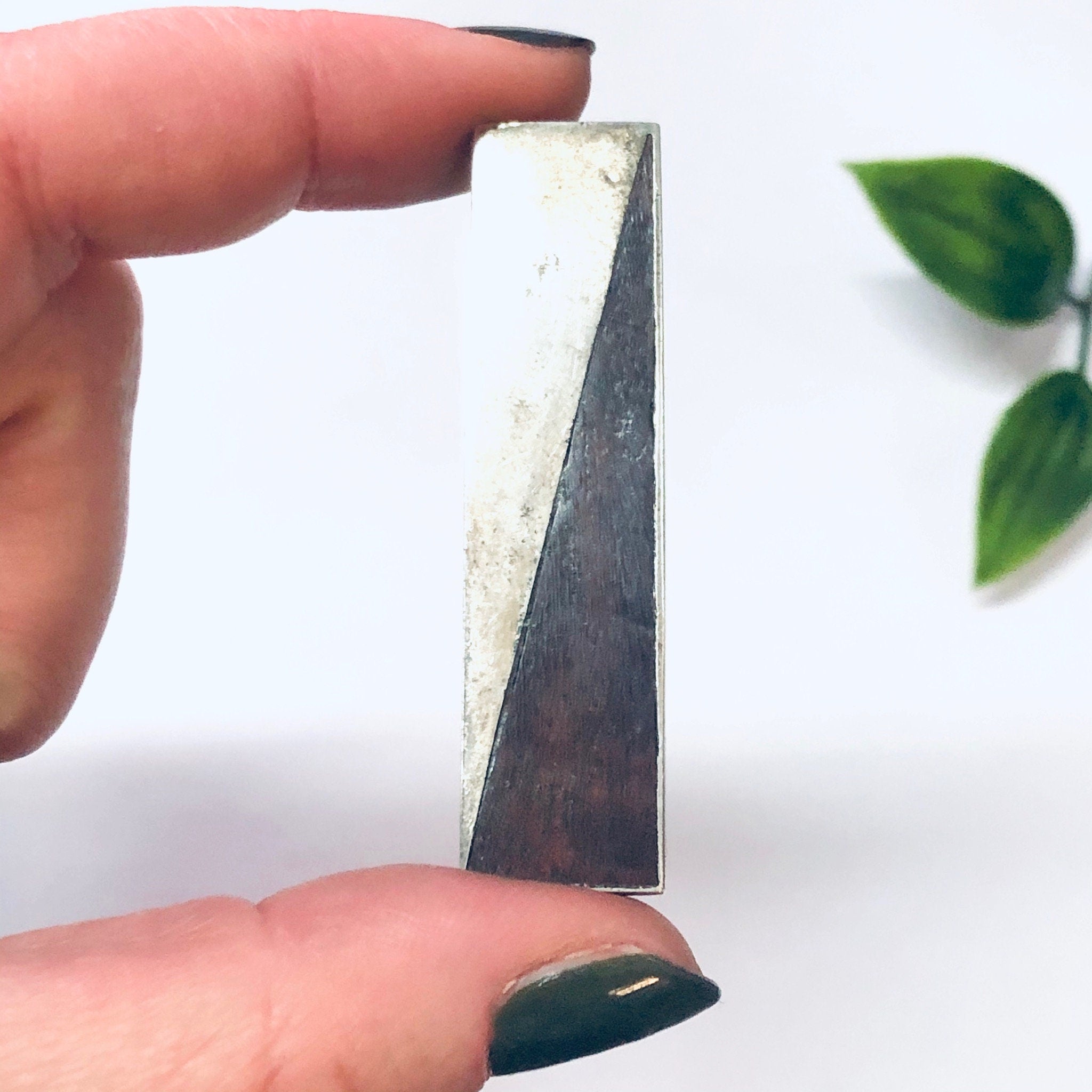 Vintage Money Clip, Silver money Clip, Wooden Money Clip, Inlay Wood, Money Holder, Money Clip, Vintage Clip, Sterling Silver Clip, 925