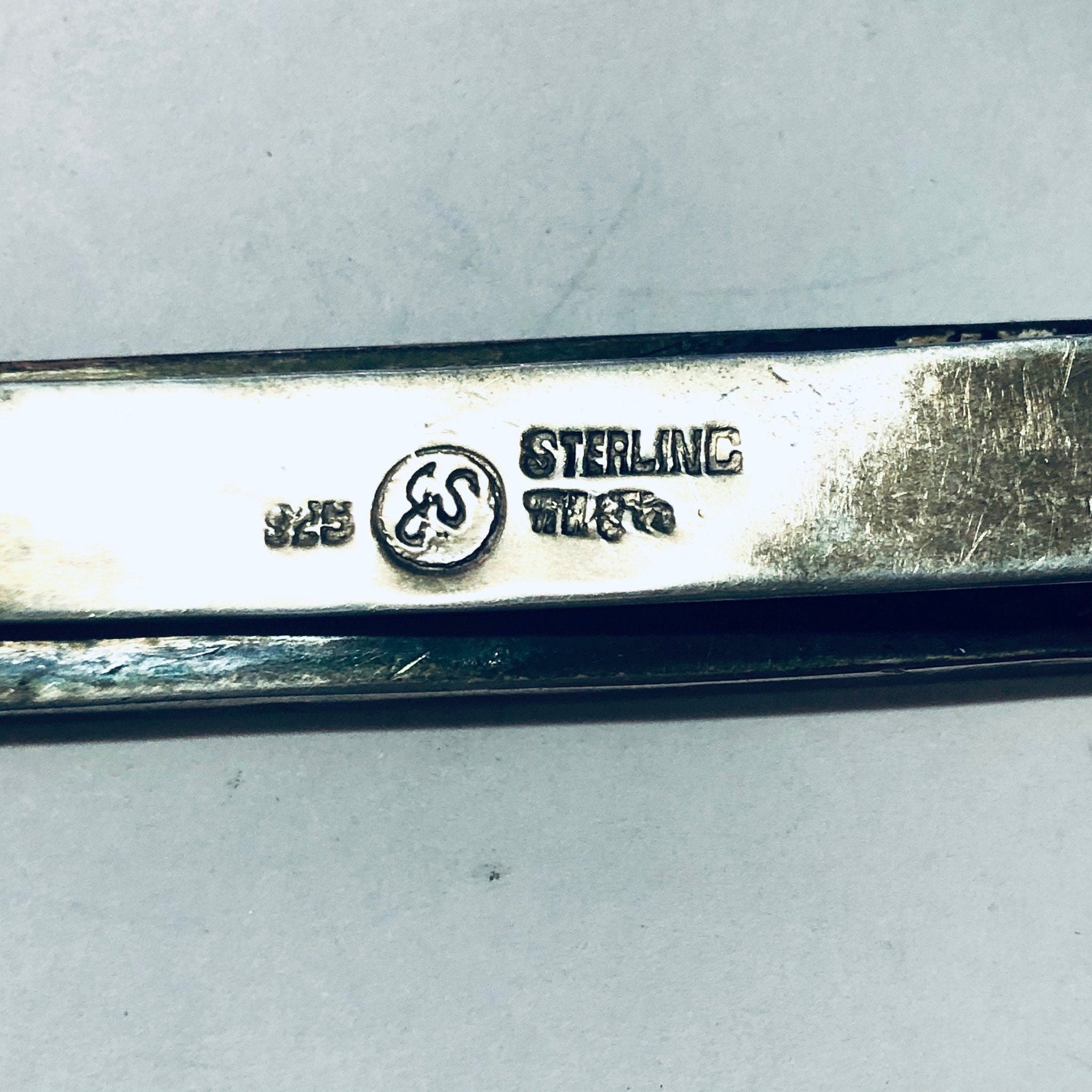 Vintage Money Clip, Silver money Clip, Wooden Money Clip, Inlay Wood, Money Holder, Money Clip, Vintage Clip, Sterling Silver Clip, 925