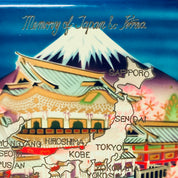 Vintage Case, Cigarette Case, Business Card Case, Souvenir From Japan, Souvenir From Korea, Map Souvenir, Map Case, Mountain Case, Blue Case