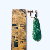 Vintage Earrings, Screw Back Earrings, 14K Gold Earrings, Yellow Gold, Jade Earrings, Jade and Gold, Green Jade Earrings, Unique Jewelry,