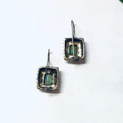 Vintage Earrings, Silver Earrings, Blue Stone, Green Stone, Turquoise Earrings, Dangle Earrings, Pierced Ears, Unique Earrings, Vintage 925