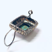 Vintage Earrings, Silver Earrings, Blue Stone, Green Stone, Turquoise Earrings, Dangle Earrings, Pierced Ears, Unique Earrings, Vintage 925