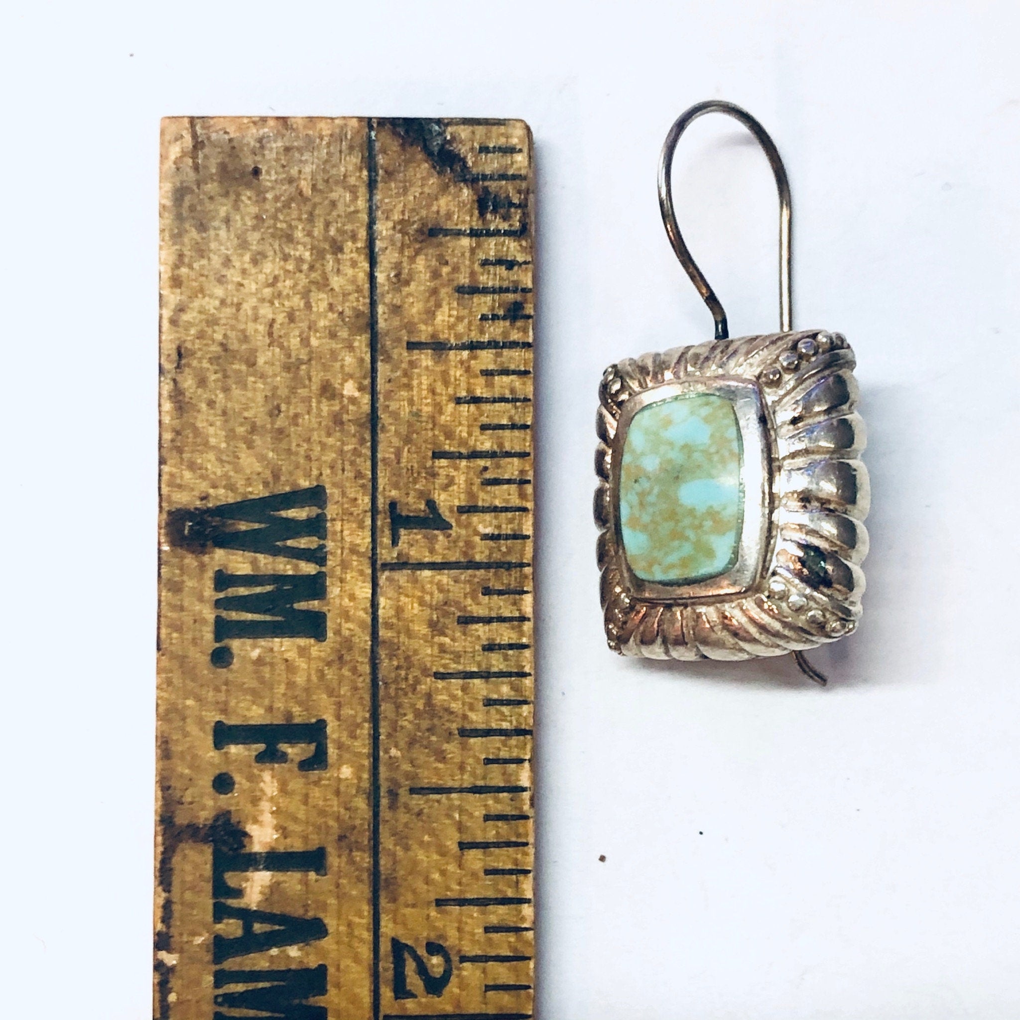 Vintage Earrings, Silver Earrings, Blue Stone, Green Stone, Turquoise Earrings, Dangle Earrings, Pierced Ears, Unique Earrings, Vintage 925