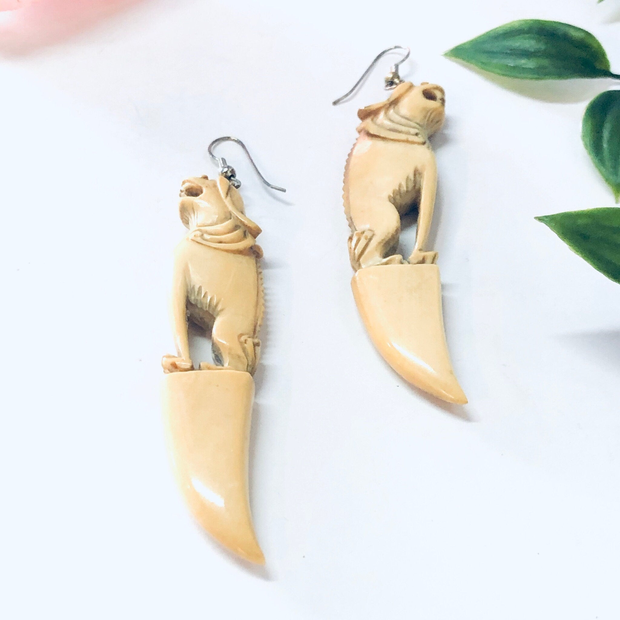 Antique Foo Dog Earrings, Antique Earrings, Vintage Earrings, Dangle Earrings, Foo Dogs, Claw Earrings, Unique Jewelry, Vintage Jewelry, Dog