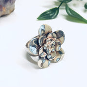 Vintage Paola Valentino Ring, Large Flower Ring, Silver Flower Jewelry, Vintage Silver Ring, Floral Jewelry