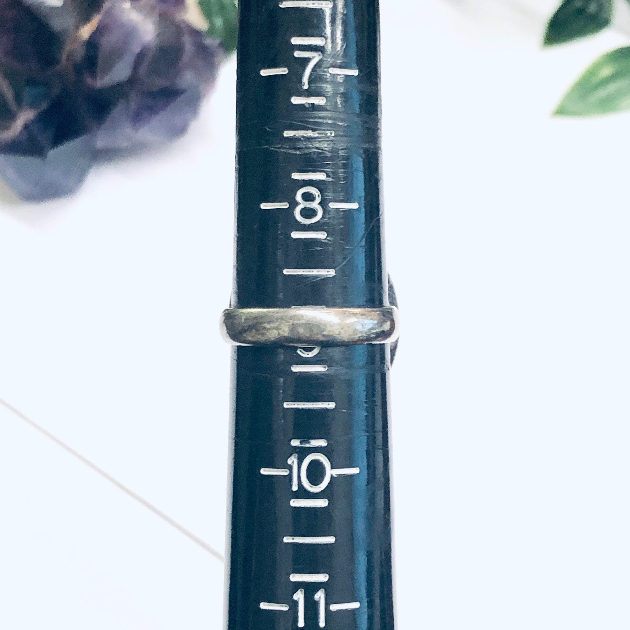Vintage Silver Ring with Smokey Purple Gemstone, Large Statement Ring, Silver and Purple Ring, Unique Jewelry, Dark Purple Ring