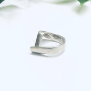 Vintage Silver Swirl Ring, Swirl Design Jewelry, Minimalist Style Jewelry, Abstract Design Ring, US Size 8 Ring