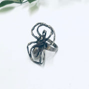 Silver Spider Ring, Large Spider Ring, Vintage Silver Ring, Insect Jewelry, Spooky Spider Ring, Statement Ring