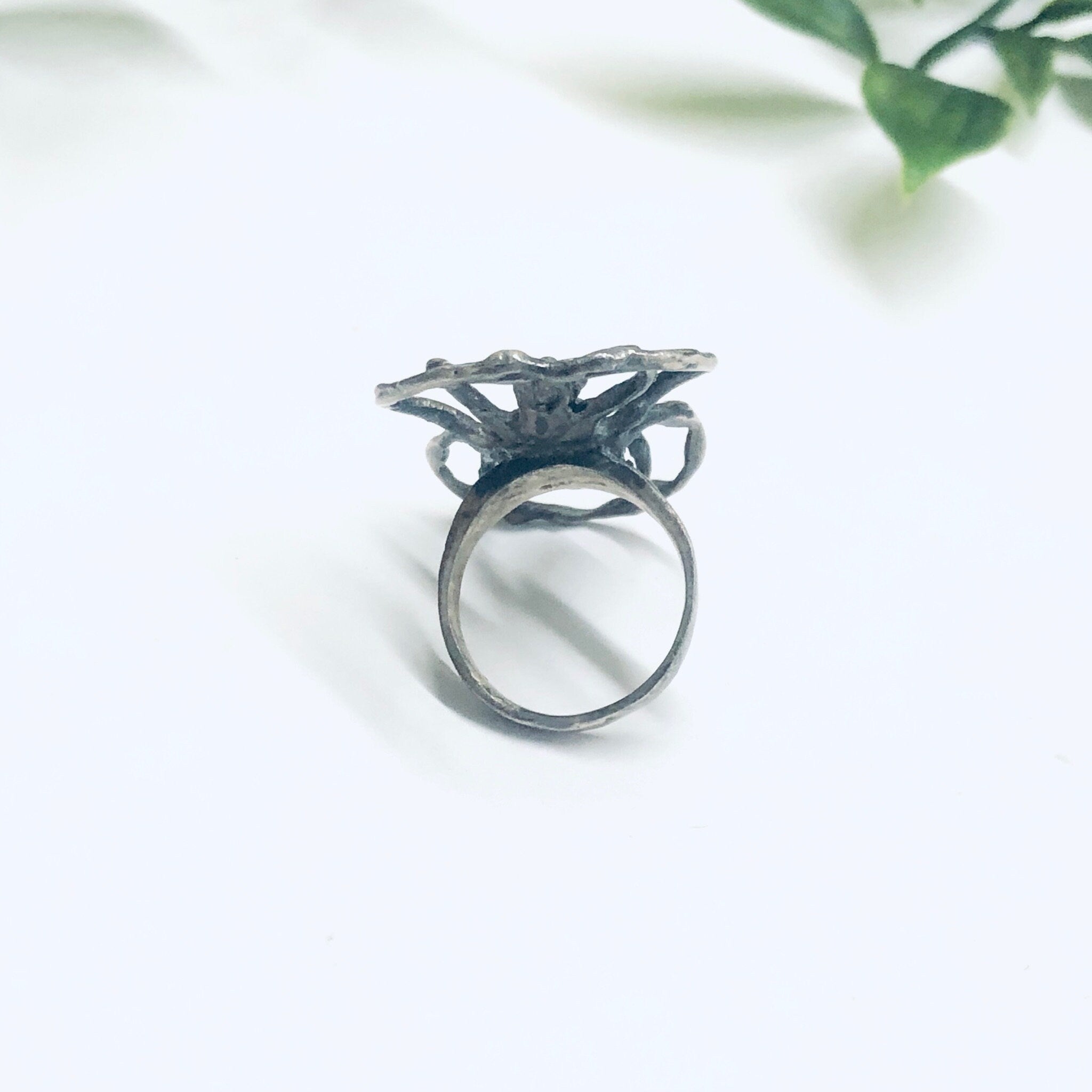 Silver Spider Ring, Large Spider Ring, Vintage Silver Ring, Insect Jewelry, Spooky Spider Ring, Statement Ring