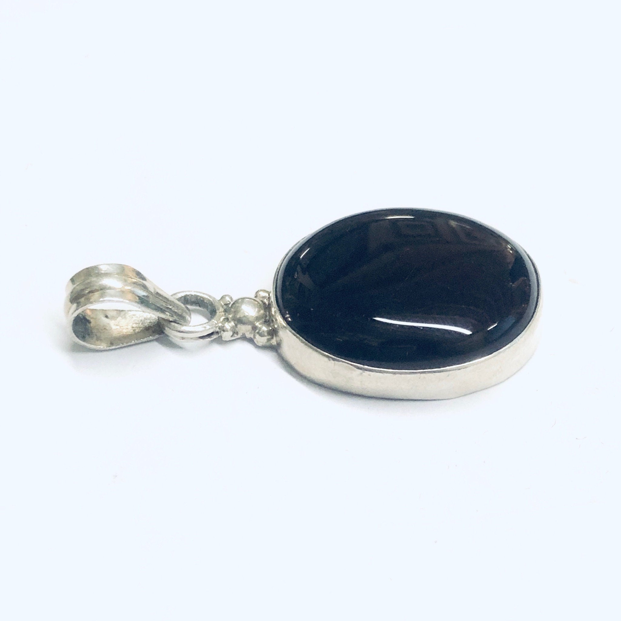 Silver Carnelian Pendant, Dark Red Pendant, Silver and Red Jewelry, Vintage Necklace Pendant