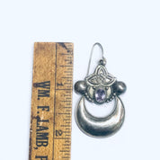 Vintage Silver Dangle Earrings with Amethyst Stones, Statement Earrings, Long Earrings, Light Purple Gemstone