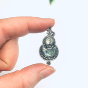Vintage Abalone and Silver Earrings, Silver Dangle Earrings, Abalone Shell Earrings, Earrings for Pierced Ears, Marcasite Earrings