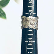 Vintage Silver Ring with Braid Details, Braided Silver Ring, Thick Band Ring, Braid Jewelry