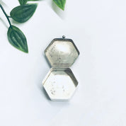 Silver Pill Box, Vintage Pill Box, Pill Container, Hexagon Box, Small Container, Travel Pill Case