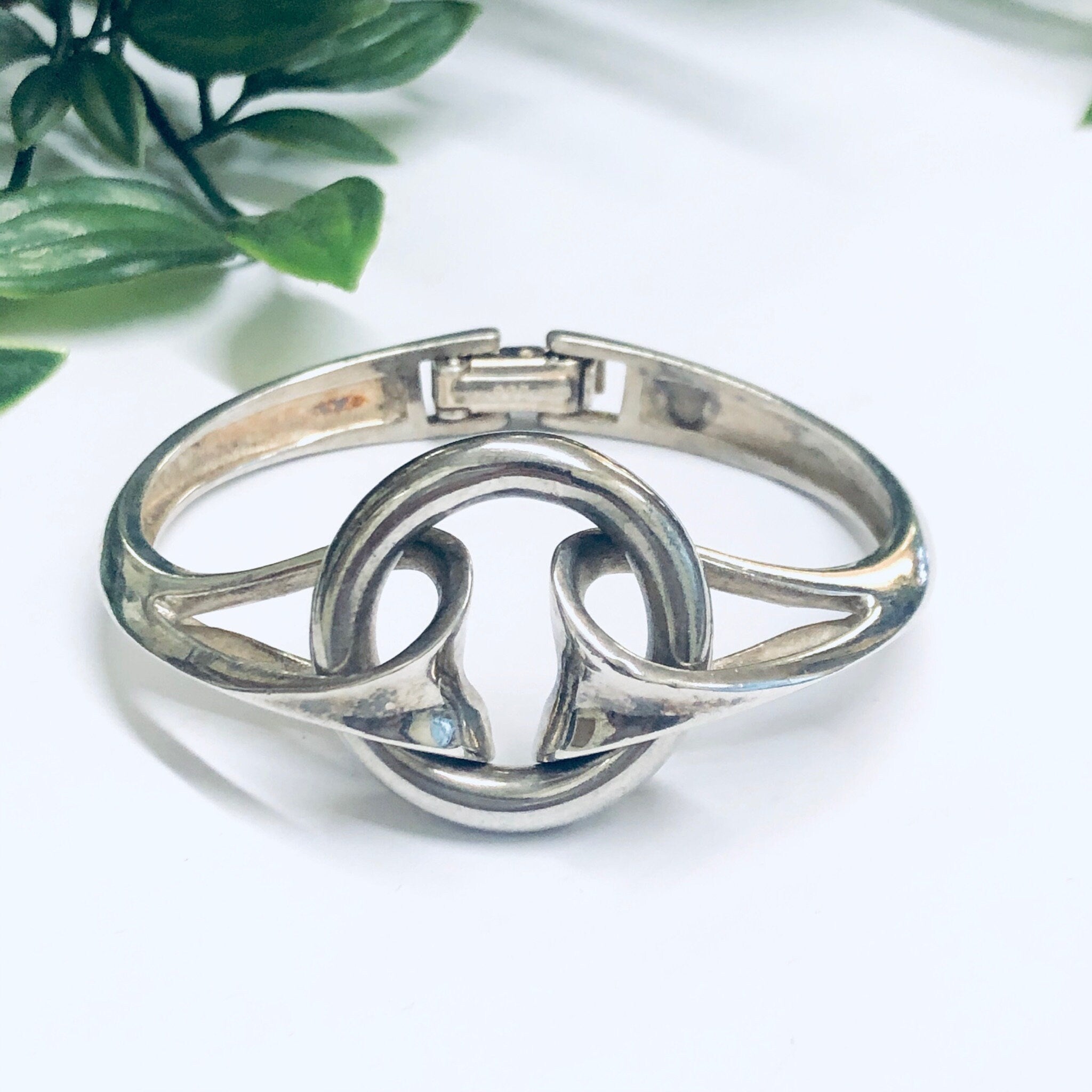Vintage Silver Bracelet, Unique Silver Jewelry, Brutalist Style Jewelry, Bangle Bracelet,