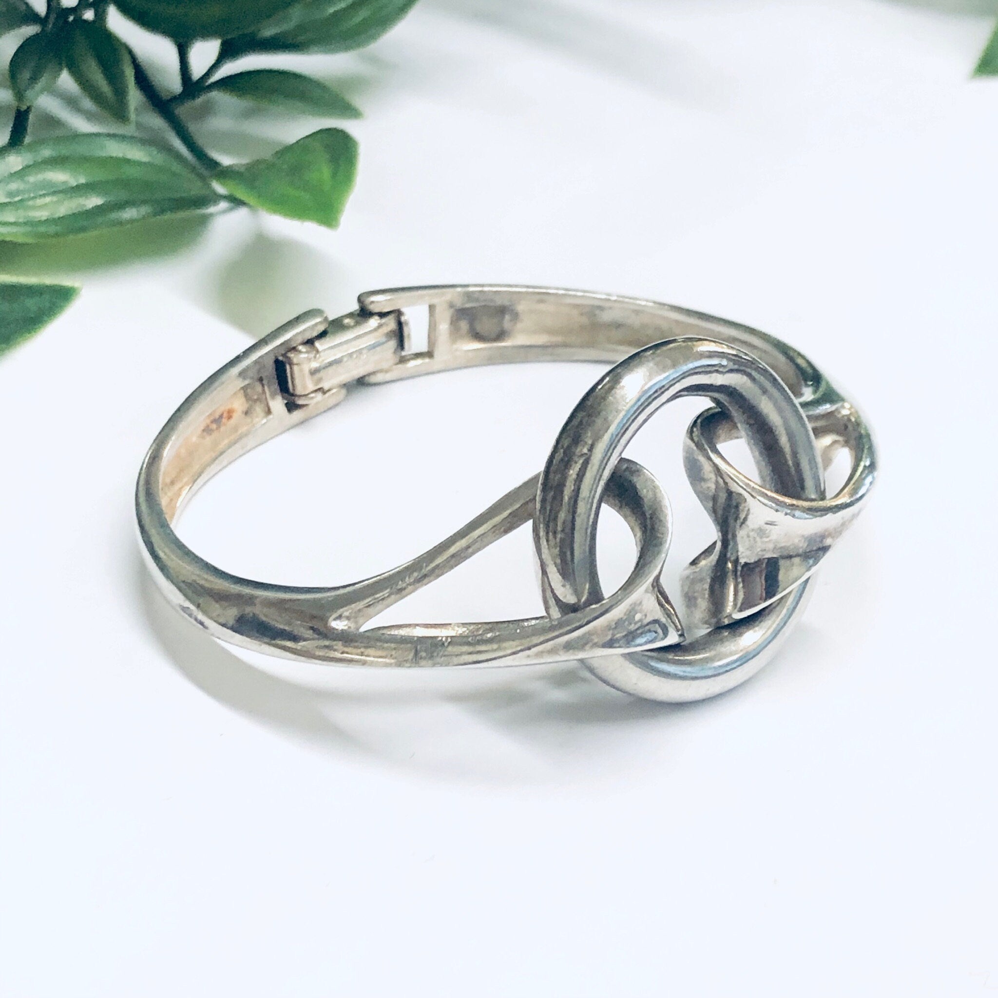 Vintage Silver Bracelet, Unique Silver Jewelry, Brutalist Style Jewelry, Bangle Bracelet,