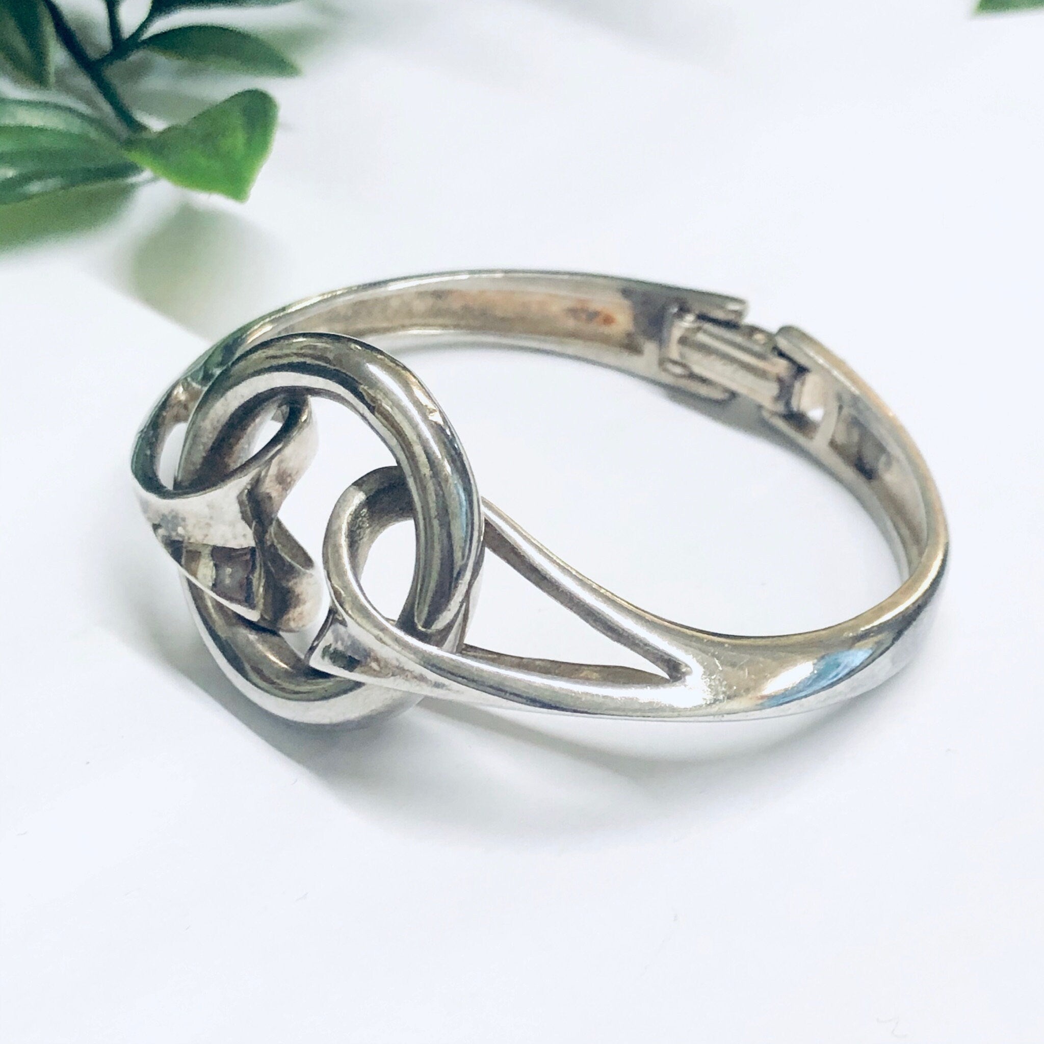 Vintage Silver Bracelet, Unique Silver Jewelry, Brutalist Style Jewelry, Bangle Bracelet,