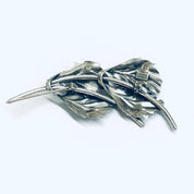 Vintage Beau Sterling Brooch, Silver Leaf Pin, Beau Sterling Jewelry, Vintage Pin, Four Leaf Brooch