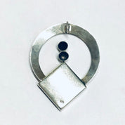 Vintage Blue Pendant, Blue Stone Jewelry, Silver Pendant, Vintage Blue Necklace, Abstract Silver Pendant, Unique Jewelry Design