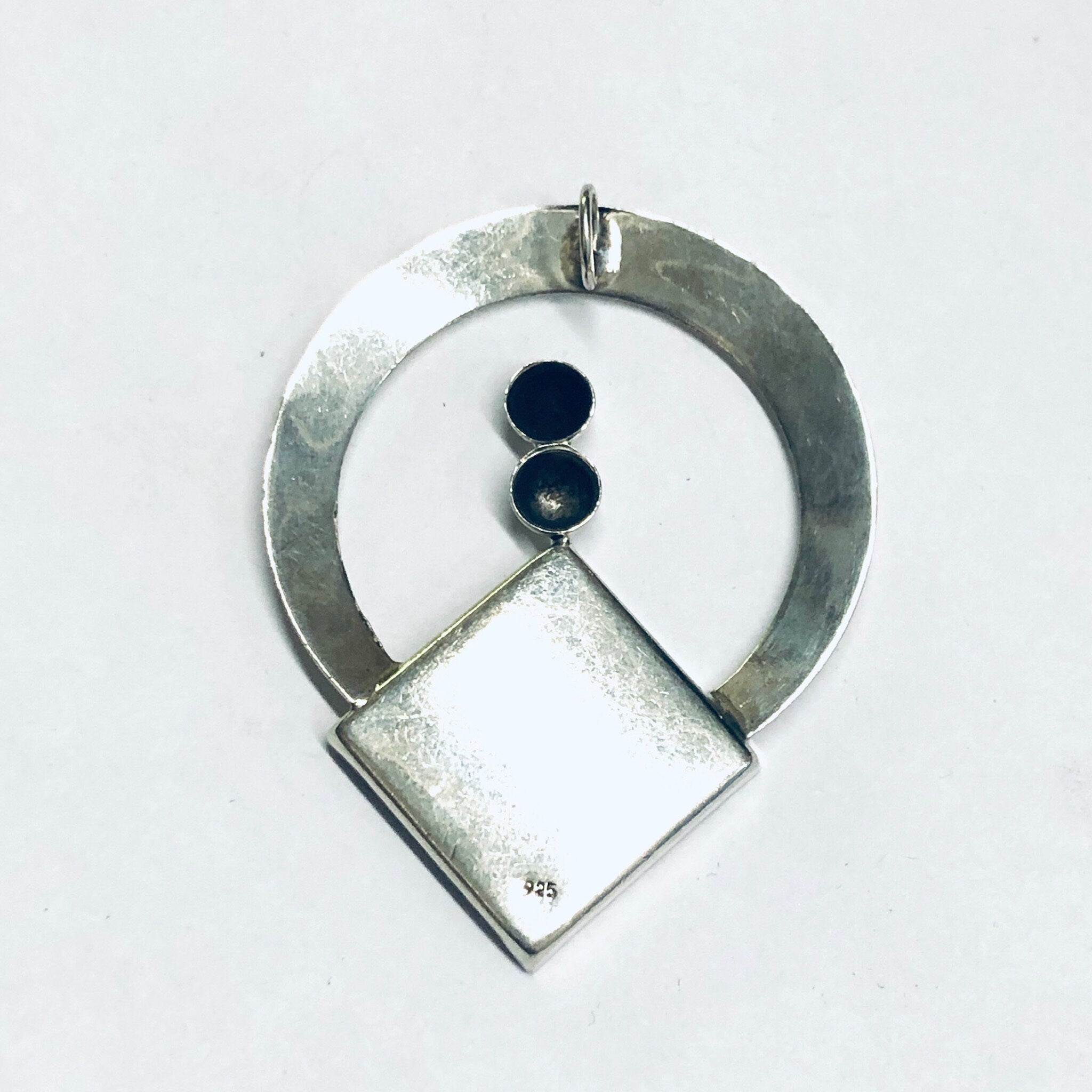 Vintage Blue Pendant, Blue Stone Jewelry, Silver Pendant, Vintage Blue Necklace, Abstract Silver Pendant, Unique Jewelry Design
