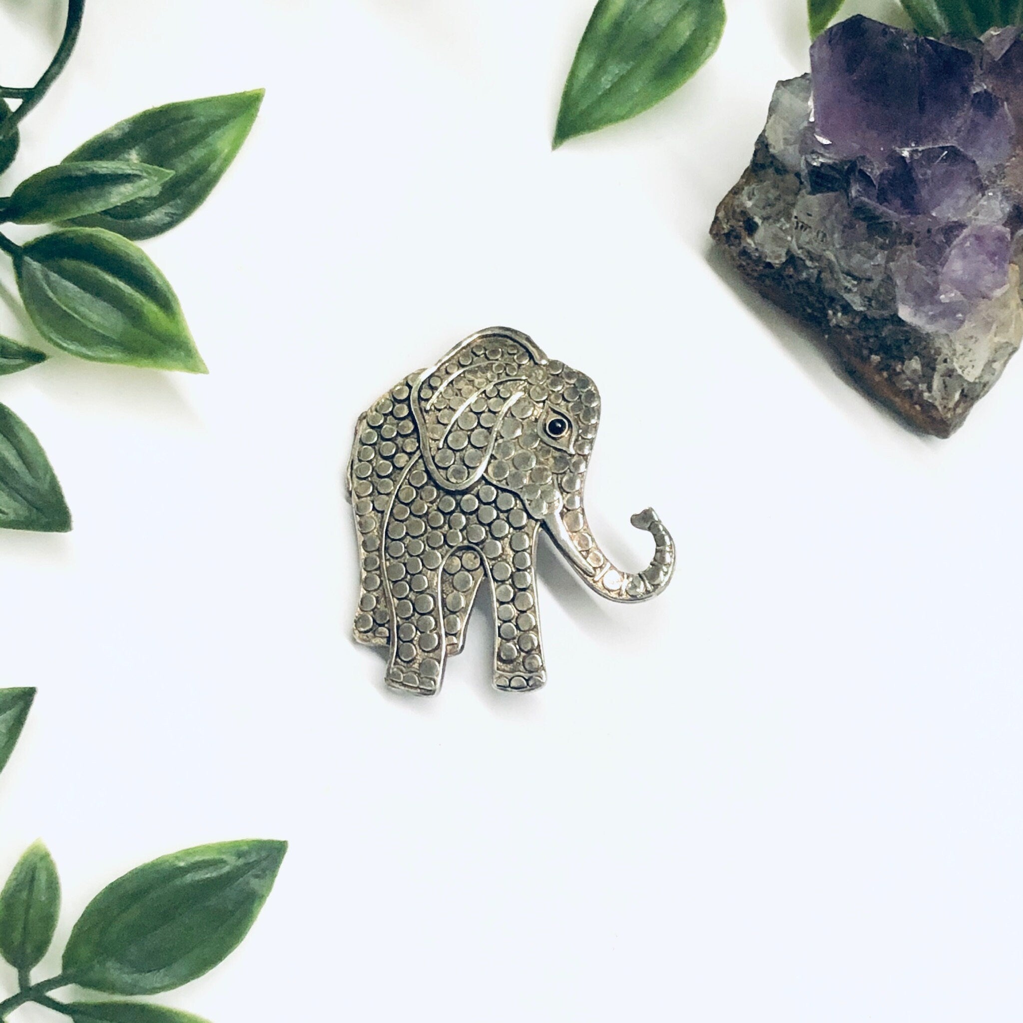 Elephant Brooch, Darlene Elephant Pin, Animal Jewelry, Lucky Elephant, Vintage Elephant Pin, Animal Lover Gift
