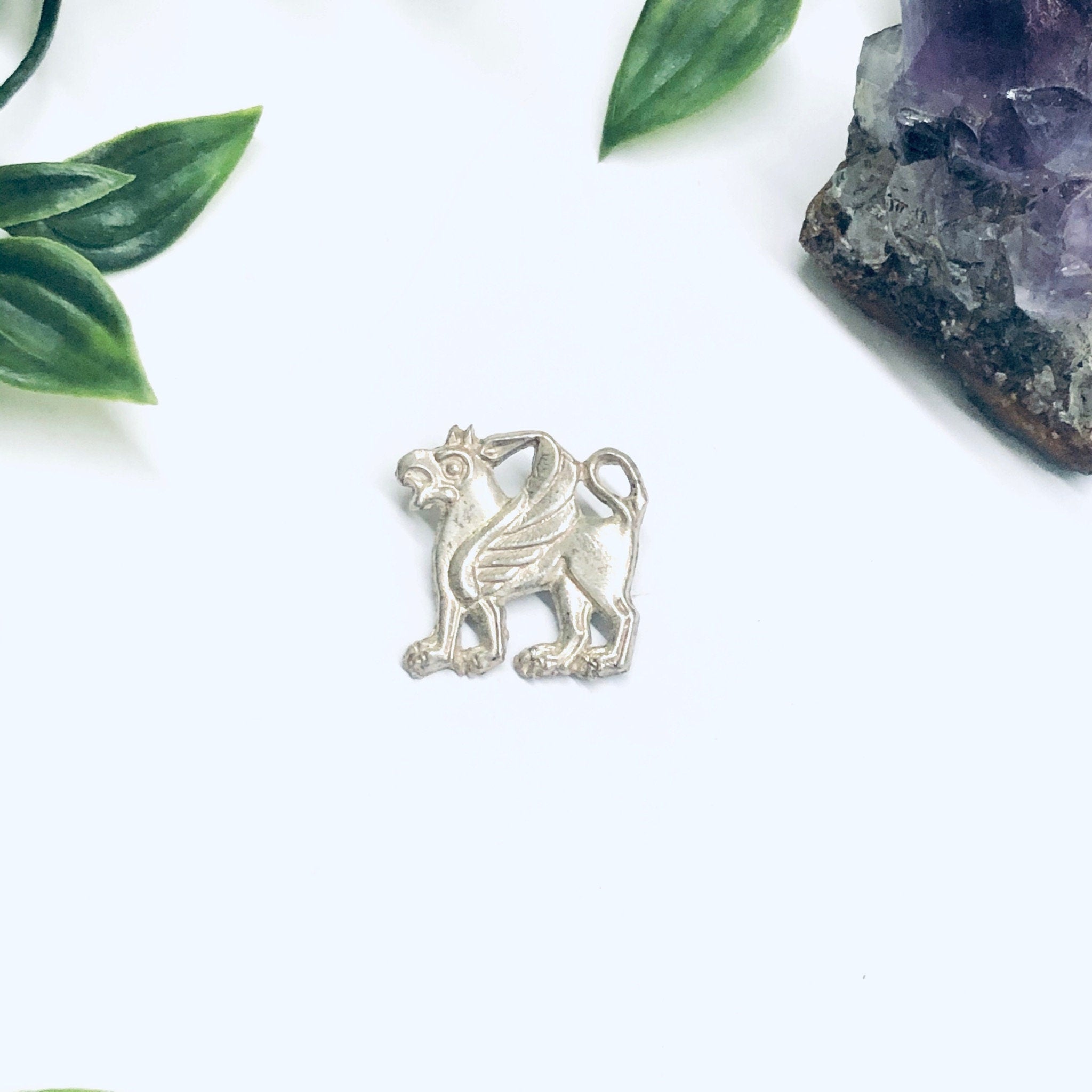 Vintage Animal Pin, Small Silver Brooch, Vintage Silver Jewelry, Animal Jewelry, Unique Pin, Winged Animal