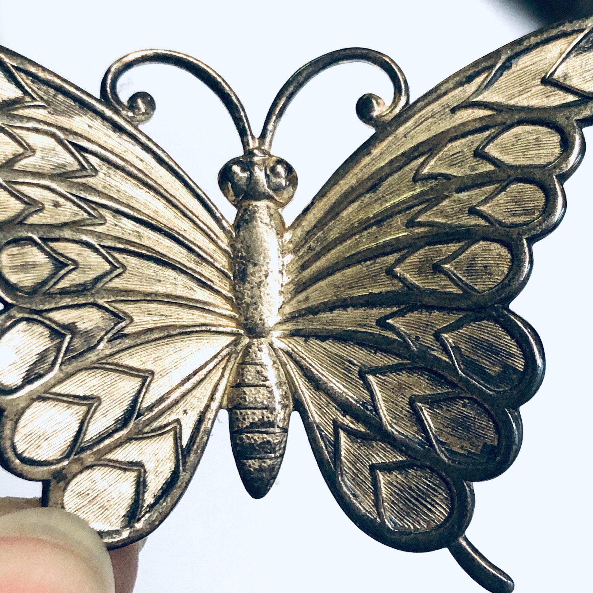 Beau Sterling Butterfly Pin, Vintage Butterfly Brooch, Silver Butterfly Jewelry, Insect Jewelry