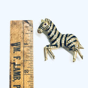 Vintage Zebra Brooch, Rhinestone Zebra Pin, Gold Toned Brooch, Vintage Animal Pin, Animal Jewelry