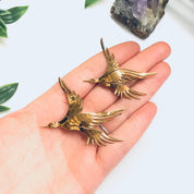 Pair of Vintage Bird Brooches, Two Bird Brooches, Gold Toned Pins, Flying Bird Pin, Gold Bird Pins, Animal Jewelry