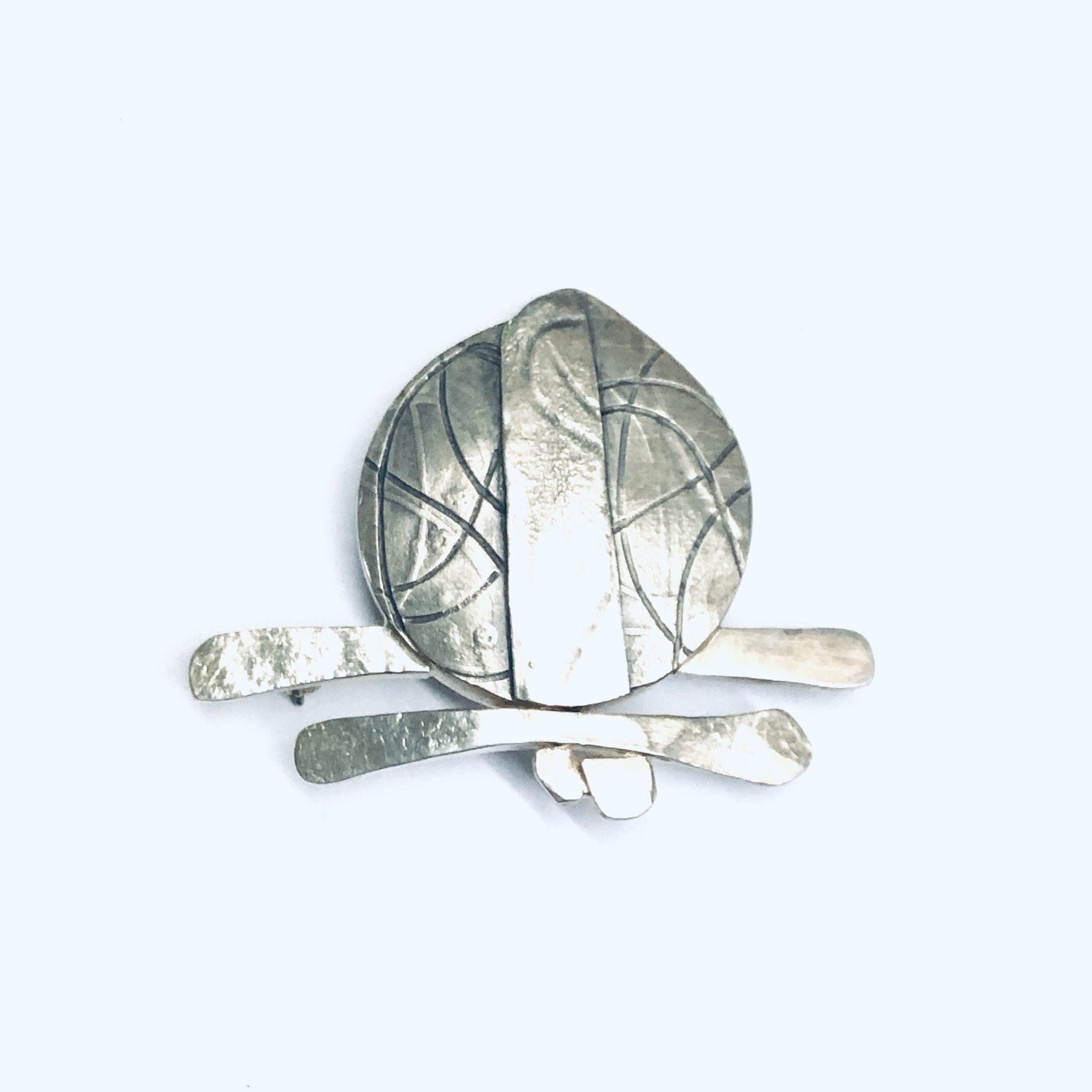Vintage Abstract Brooch, Silver Abstract Pin, Abstract Jewelry Design, Small Vintage Brooch