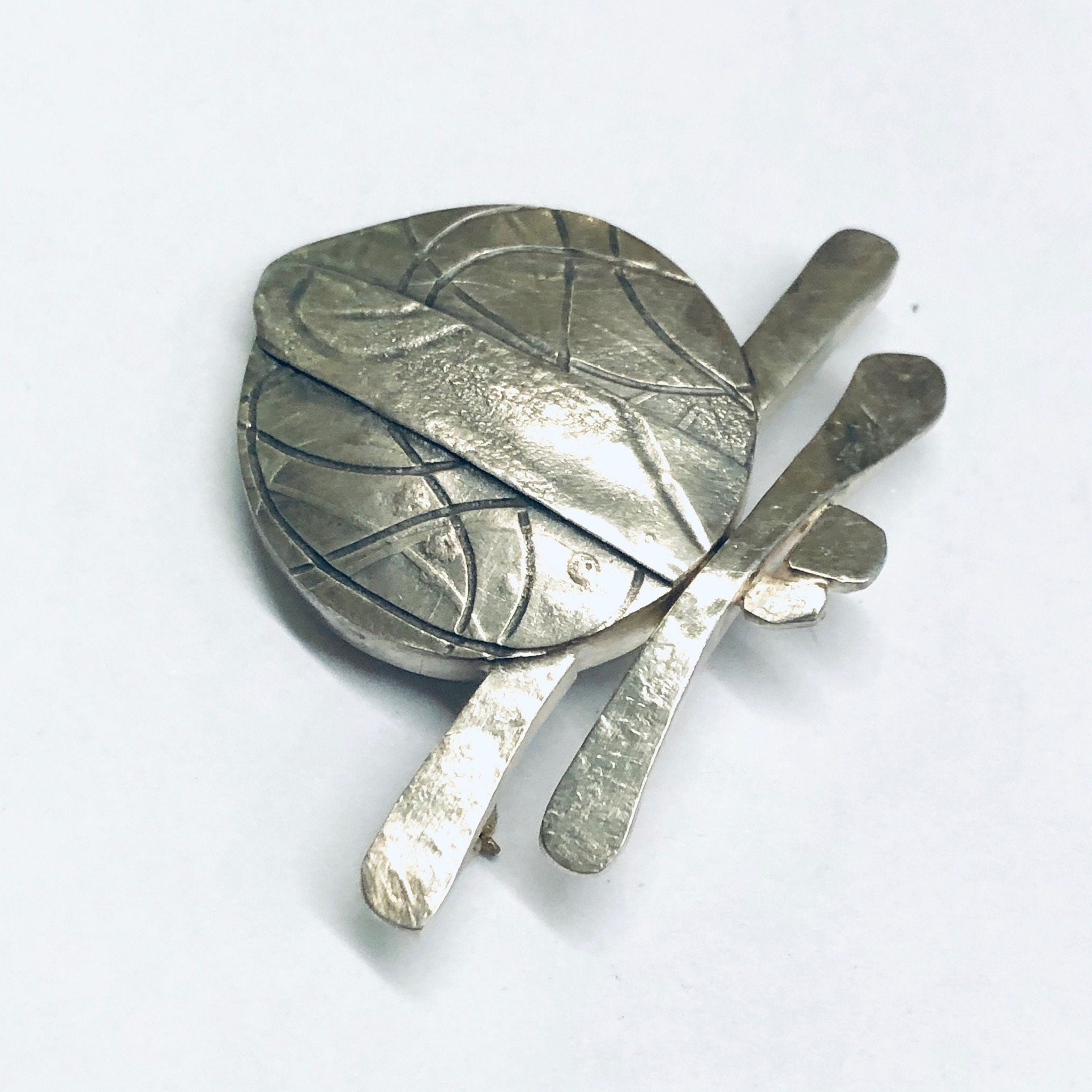 Vintage Abstract Brooch, Silver Abstract Pin, Abstract Jewelry Design, Small Vintage Brooch