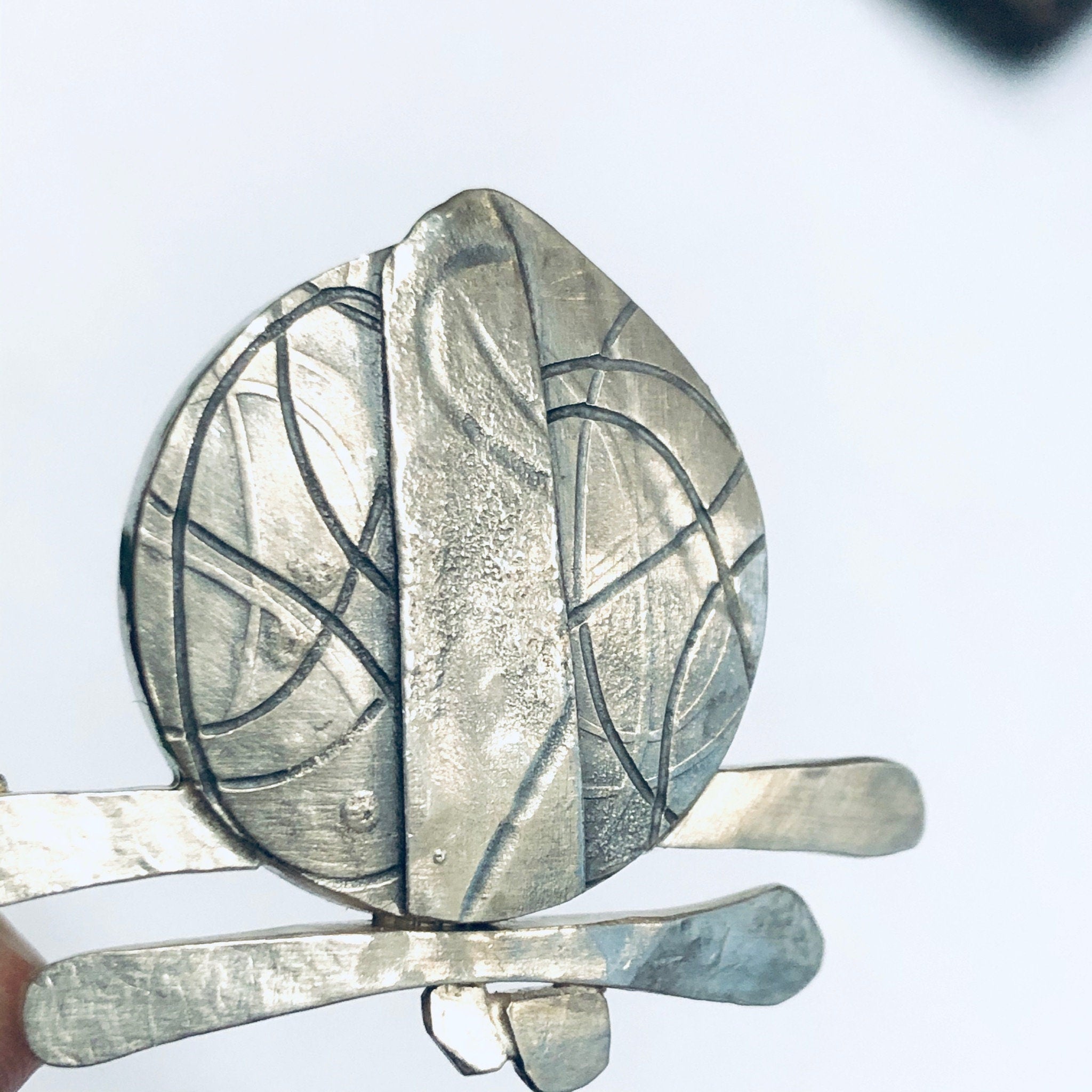 Vintage Abstract Brooch, Silver Abstract Pin, Abstract Jewelry Design, Small Vintage Brooch