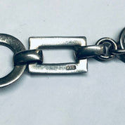 Geometric Link Bracelet, Silver Link Bracelet, Toggle Closure Bracelet, Vintage Bracelet, Cut out Jewelry, Circle Jewelry, Rectangle Jewelry