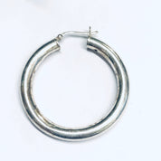 Silver Hoop Earrings, Medium Sized Hoop Earring, Silver Hoops, Hollow Hoop Earrings, Pierced Ears, Silver Earrings