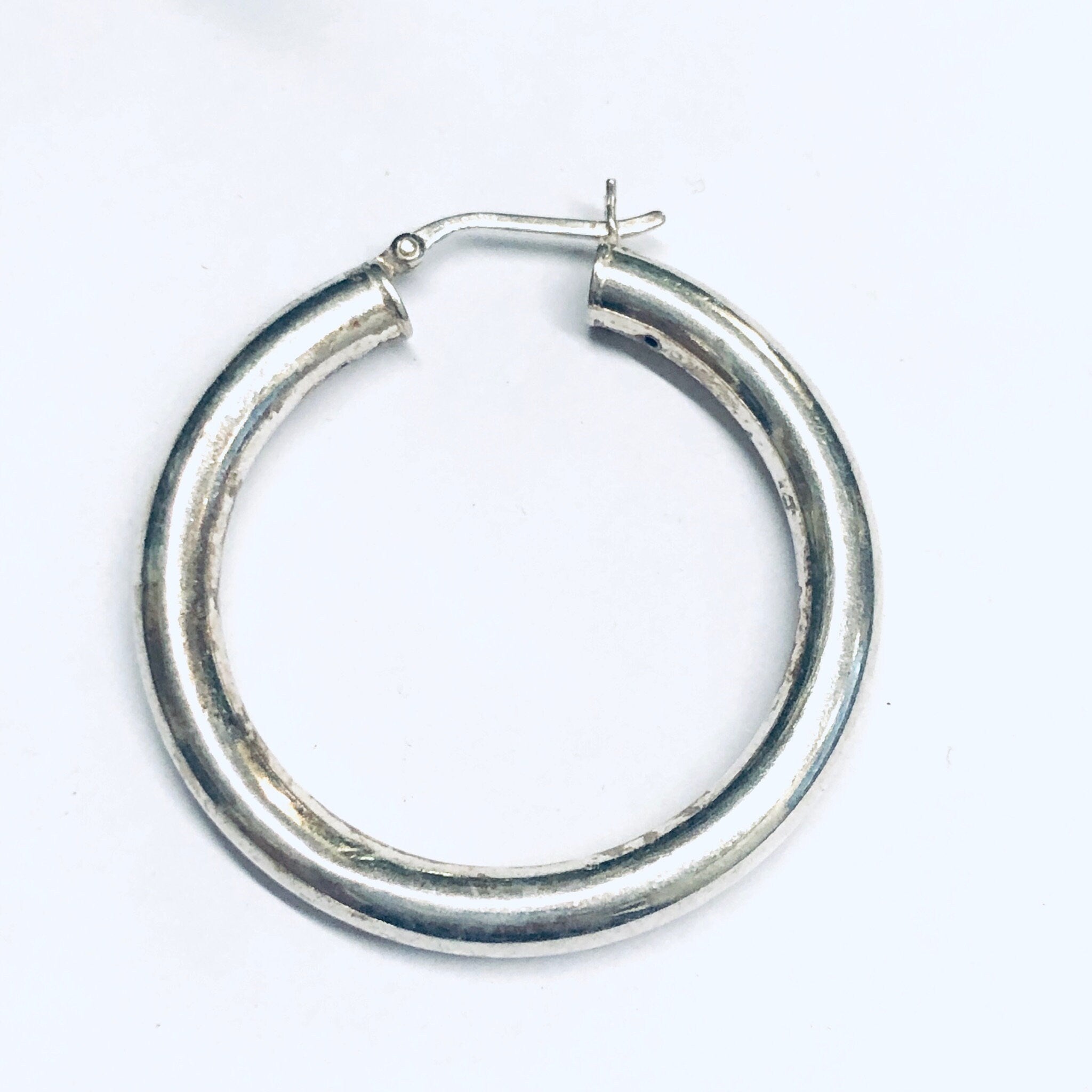 Silver Hoop Earrings, Medium Sized Hoop Earring, Silver Hoops, Hollow Hoop Earrings, Pierced Ears, Silver Earrings