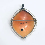 Vintage Gold Cameo, White Gold Cameo, Diamond Cameo, Cameo Brooch, Cameo Pendant, 14K Gold Cameo, White Gold Jewelry