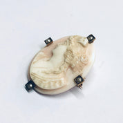 Vintage Gold Cameo, Vintage Cameo Brooch, Pink Cameo, Pearl Cameo, Vintage Gold Brooch, 14K Yellow Gold, 14K Gold Cameo
