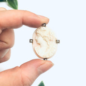 Vintage Gold Cameo, Vintage Cameo Brooch, Pink Cameo, Pearl Cameo, Vintage Gold Brooch, 14K Yellow Gold, 14K Gold Cameo