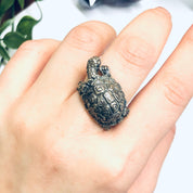 Silver Turtle Ring, Turtle Jewelry, Animal Jewelry, Vintage Silver Ring, Unique Animal Ring, Turtle Shell Ring, Valentines Day Gift
