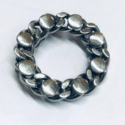 Vintage Chain Brooch, Silver Tone Pin, Chain and Bolt Brooch, Cuban Link Chain Pin, Unique Chain Brooch