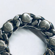 Vintage Chain Brooch, Silver Tone Pin, Chain and Bolt Brooch, Cuban Link Chain Pin, Unique Chain Brooch