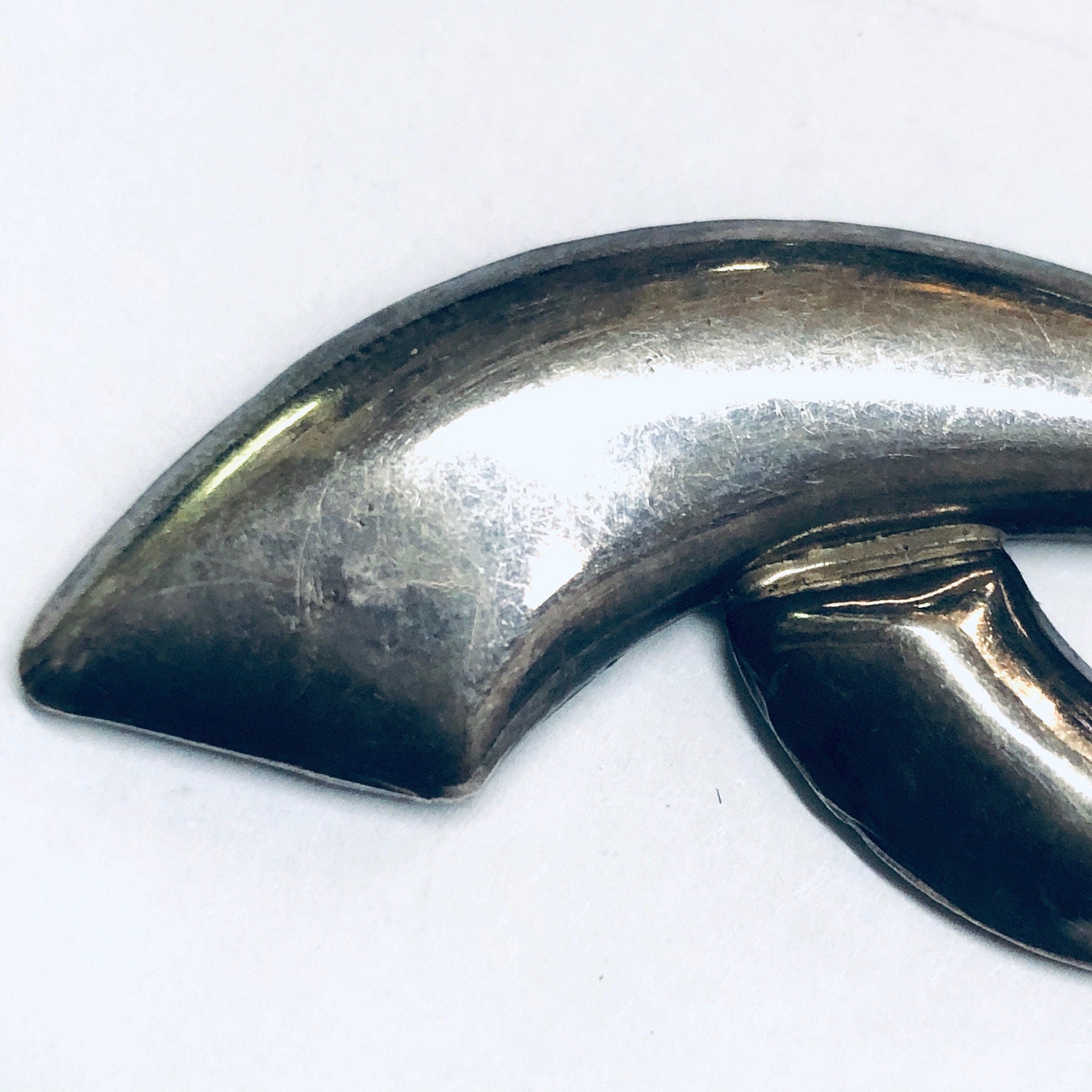 Abstract Silver Brooch, Unique Design Pin, Silver Modernist Pin, Vintage Silver Brooch, Funky Jewelry