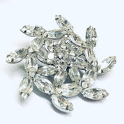 Weiss Rhinestone Flower Brooch, Large Rhinestone Flower Pin, Floral Design Pin, Rhinestone Jewelry