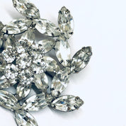Weiss Rhinestone Flower Brooch, Large Rhinestone Flower Pin, Floral Design Pin, Rhinestone Jewelry