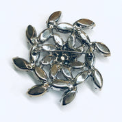 Weiss Rhinestone Flower Brooch, Large Rhinestone Flower Pin, Floral Design Pin, Rhinestone Jewelry