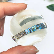 Abalone Clip On Earrings, Shell Earrings, Vintage Shell Jewelry, Mother of Pearl Earrings, Abstract Jewelry