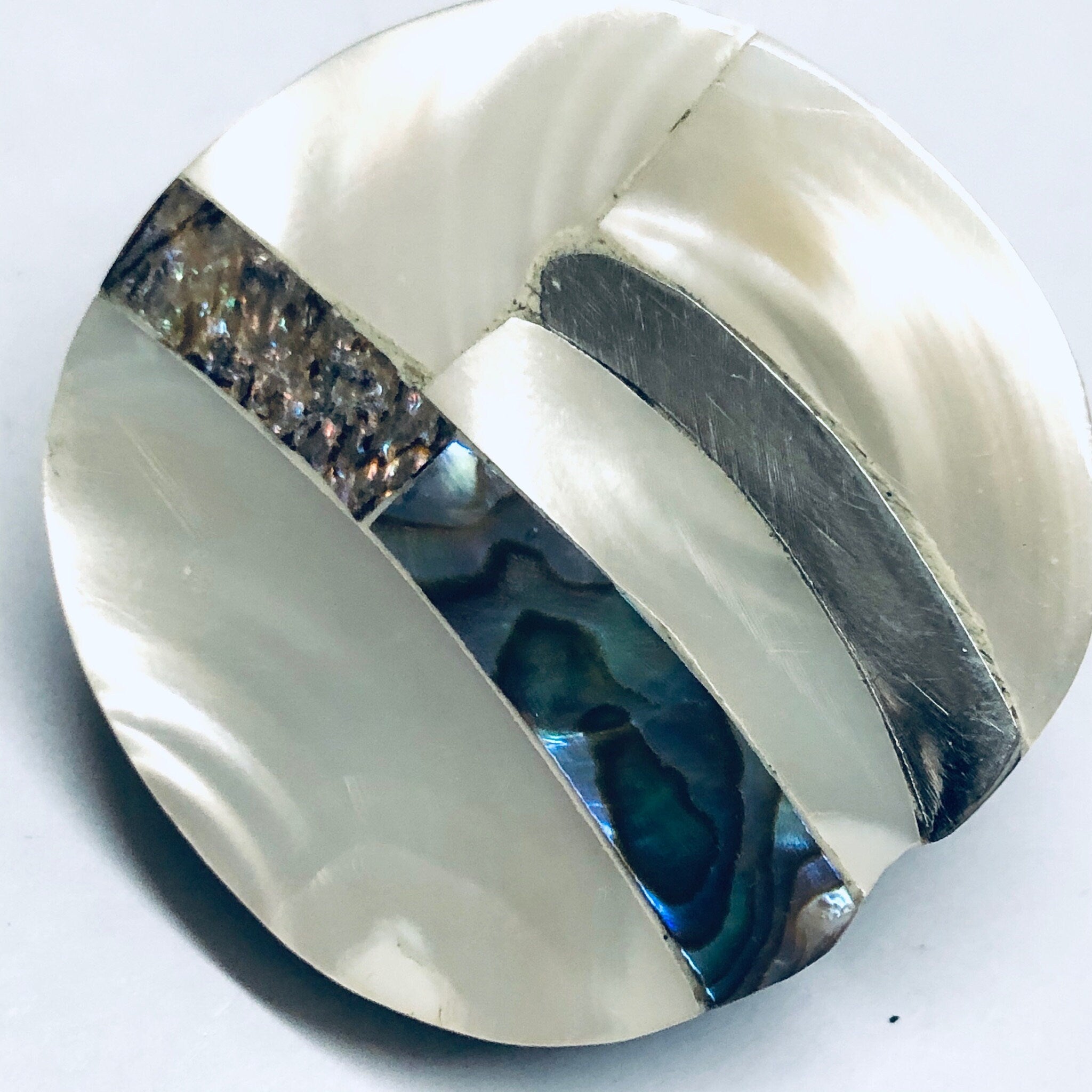 Abalone Clip On Earrings, Shell Earrings, Vintage Shell Jewelry, Mother of Pearl Earrings, Abstract Jewelry